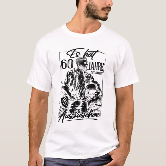 60 Geburtstag Männer Motorradfahrer Biker T Shirt (Framsida)
