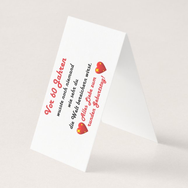 60. Geburtstag Spruch und Gratulation Kort (Baksida)