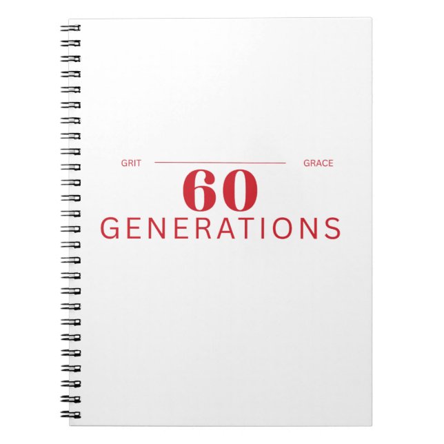 60 generationer av uthållighet och grace anteckningsbok (Framsidan)