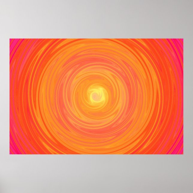 60-gradient - Gult för Psykedelisk Orange Poster (Framsidan)