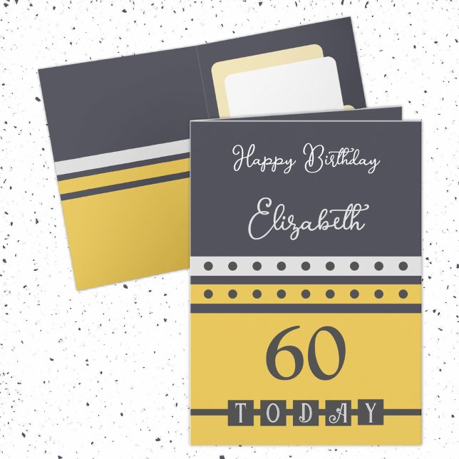 60 grått gult i dag 60 år kort (Skapare uppladdad)