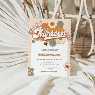 60 Groovy Retro 13:e födelsedagen Inbjudningar