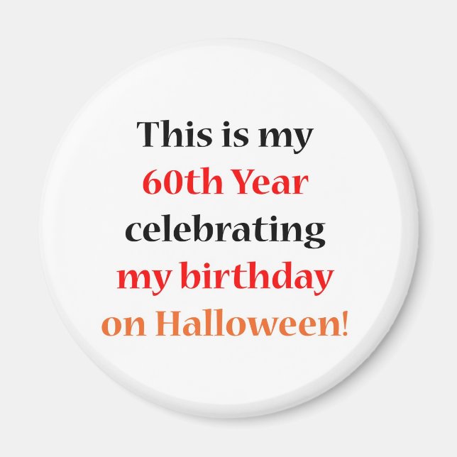 60 Halloween Birthday Magnet (Framsidan)