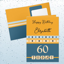 60 i dag orange blå 60-årsdag kort