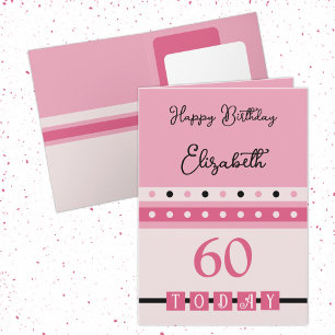 60 i dag rosa svart 60-årsdag kort
