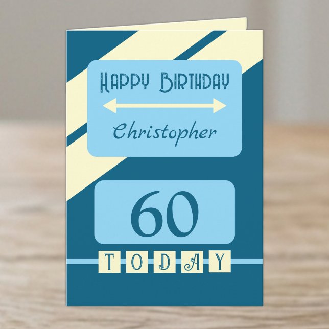 60 idag blå födelsedag kort (Skapare uppladdad)