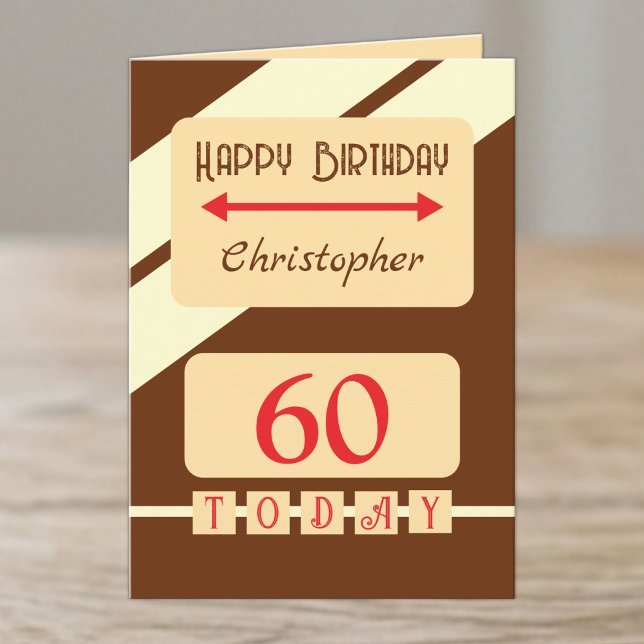 60 idag brun födelsedag kort (Skapare uppladdad)