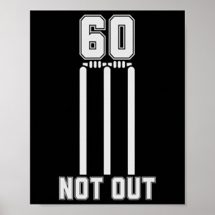 60 Inte Ut Cricket Tröja 60 Runs Cricket 60-årsfir Poster
