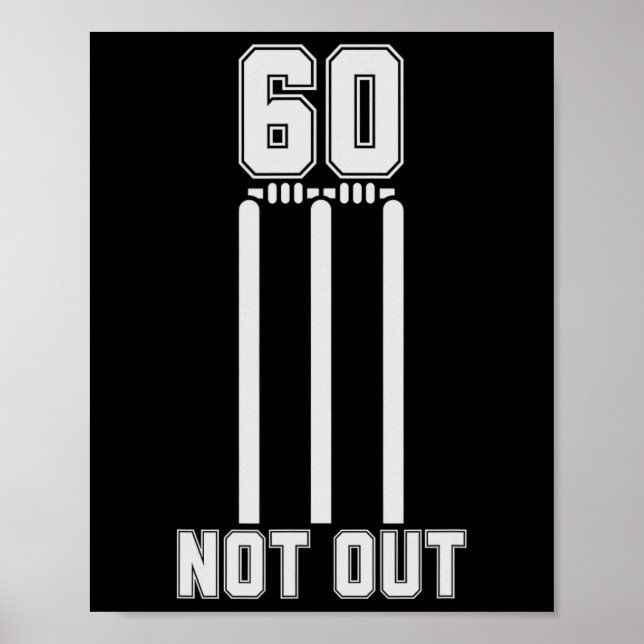 60 Inte Ut Cricket Tröja 60 Runs Cricket 60-årsfir Poster (Framsidan)