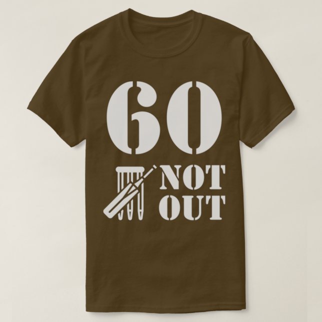 60 Inte ut kricketdesign T Shirt (Design framsida)