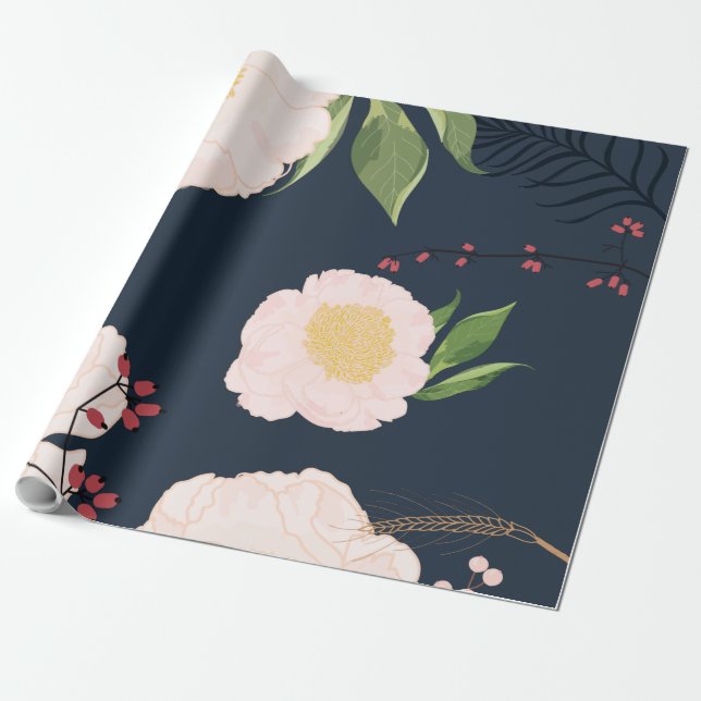 60 lb Wrapping Papper Roll Baby Rosa Cosmos på mar Presentpapper (Utrullad)