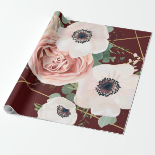 60 lb Wrapping Papper Roll Geometric Garden Vin Presentpapper