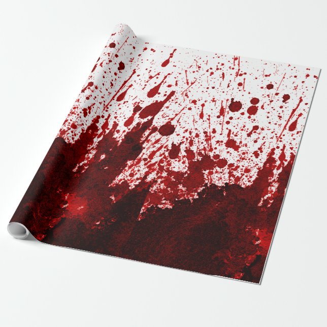 60 lb Wrapping Papprare Roll Blood Splatter Vampir Presentpapper (Utrullad)