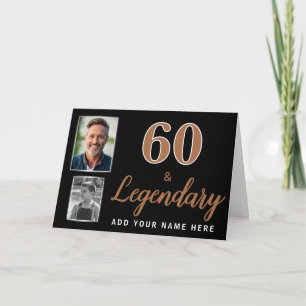 60 & Legendariska 2 Bilder 60-årspresentkort Kort