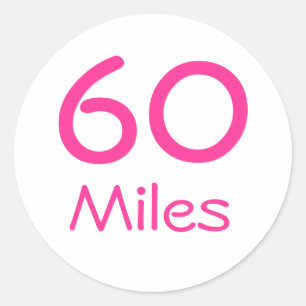 60 miles runt klistermärke