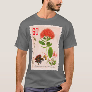 60 NZ Pohutukawa Frimärke T Shirt