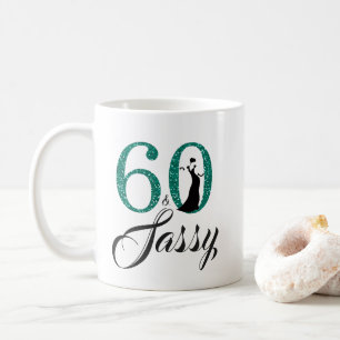 60 och 60th födelsedag för Sassy Kaffemugg
