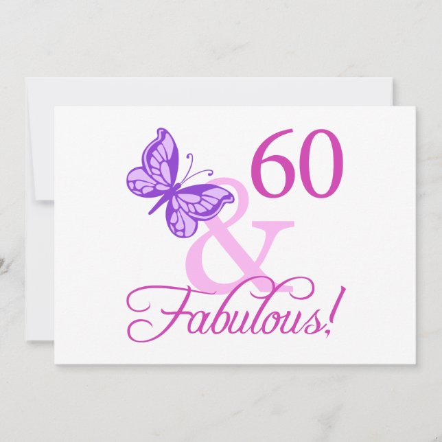 60 och blomstergåvor (plommon) kort (Framsida)