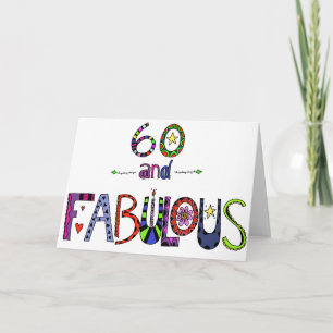 60 och Fabulous 60:e födelsedagen Kort