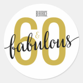 60 och Fabulous 60:e födelsedagen Runt Klistermärke