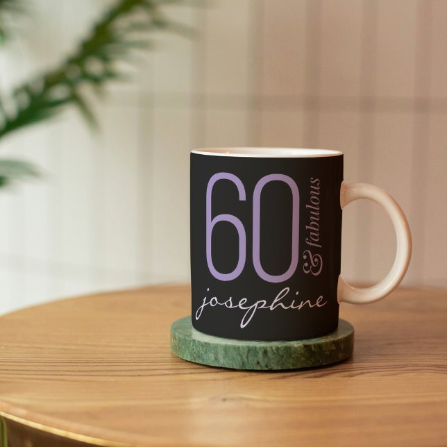 60 och Fabulous 60:e födelsedagsgåva Kaffemugg (Skapare uppladdad)