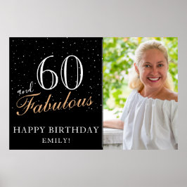 60- och Fabulous Black 60:e Födelsedagsfesten Phot Poster