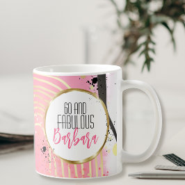 60 och Fabulous for Hennes Rosa Black Glam Snyggt Kaffemugg