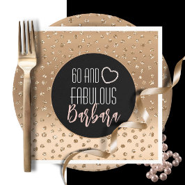 60 och Fabulous Guld Black  Rosa Birthday Pappersservett