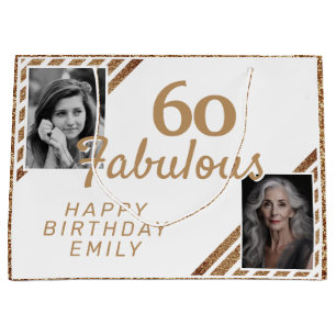 60 och Fabulous Guld Glitter 2 Foto 60:e födelseda