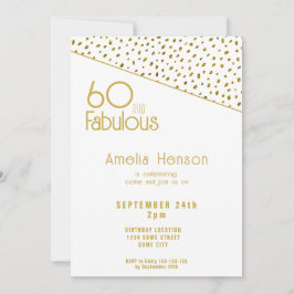 60 och Fabulous Guld Glitter 60:e födelsedagen Inbjudningar