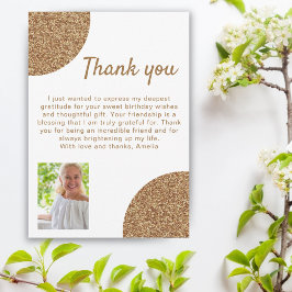 60 och Fabulous Guld Glitter Photo 60:e födelsedag Tack Kort