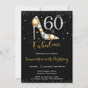 60 och Fabulous High Heel Diamonds 60:e födelsedag Inbjudningar