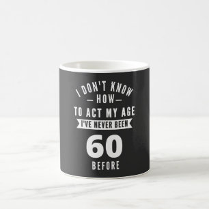 60 och Fabulous/Lycklig 60 Birthday Kaffemugg