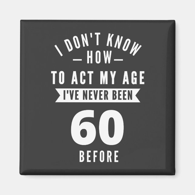 60 och Fabulous/Lycklig 60 Birthday Magnet (Framsidan)