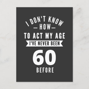 60 och Fabulous/Lycklig 60 Birthday Vykort