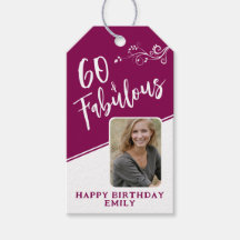 60 och Fabulous Script Photo Magenta 60:e födelsed