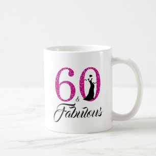 60 och Fabulous Shock rosa 60:e födelsedagen Kaffemugg