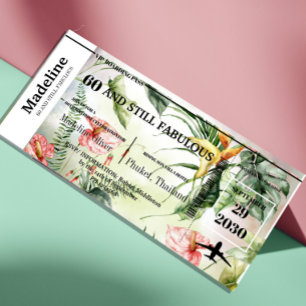 60 och Fabulous Tropical Boarding Pass Birthday