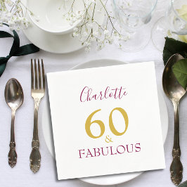 60 och fantastisk elegant 60-årsdag pappersservett