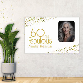 60 och fantastisk guldglitter foto 60-årsdag poster