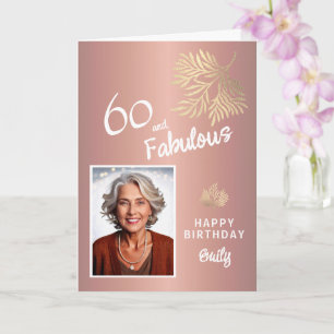 60 och fantastisk lövverk 60-års födelsedagsfoto kort