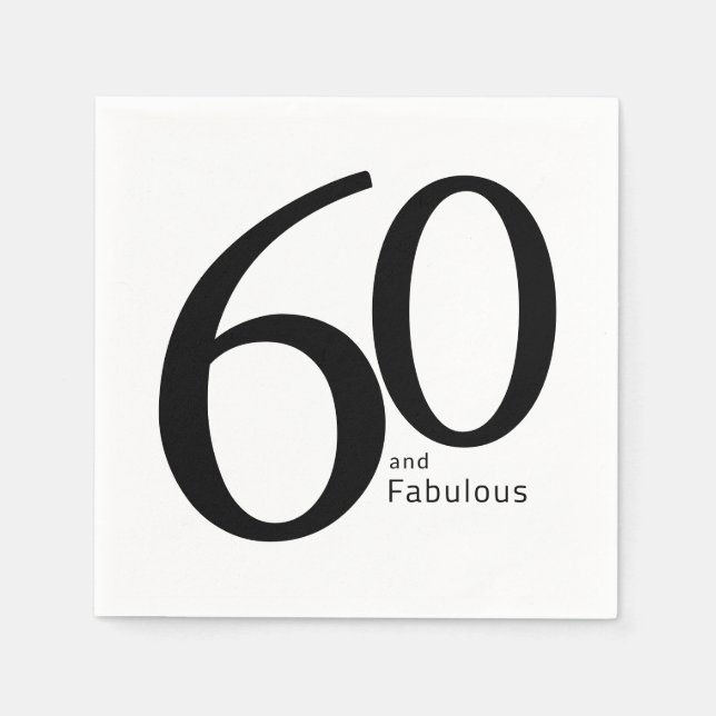 60 och fantastisk manus 60-årsfest pappersservett (Framsidan)