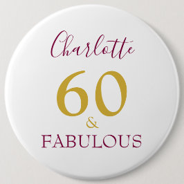 60 och fantastisk modern 60-årsdag knapp