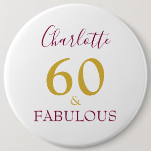 60 och fantastisk modern 60-årsdag knapp