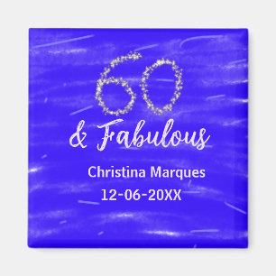 60 och fantastiska födelsedagsblått silver lägger magnet