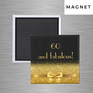 60 och fantastiska svarta guld elegant monogram magnet