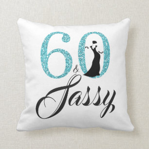 60 och gåva för födelsedag för Sassy typografi Kudde