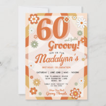 60 och känns Groovy Retro Födelsedag