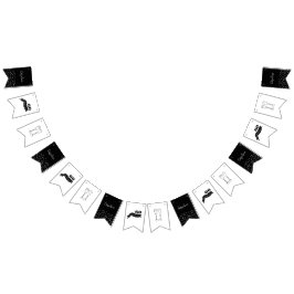 60 och mousserande Hand plockade Black and White Vimplar