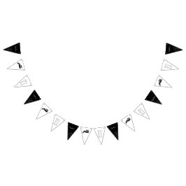 60 och mousserande Hand plockade Black and White Vimplar